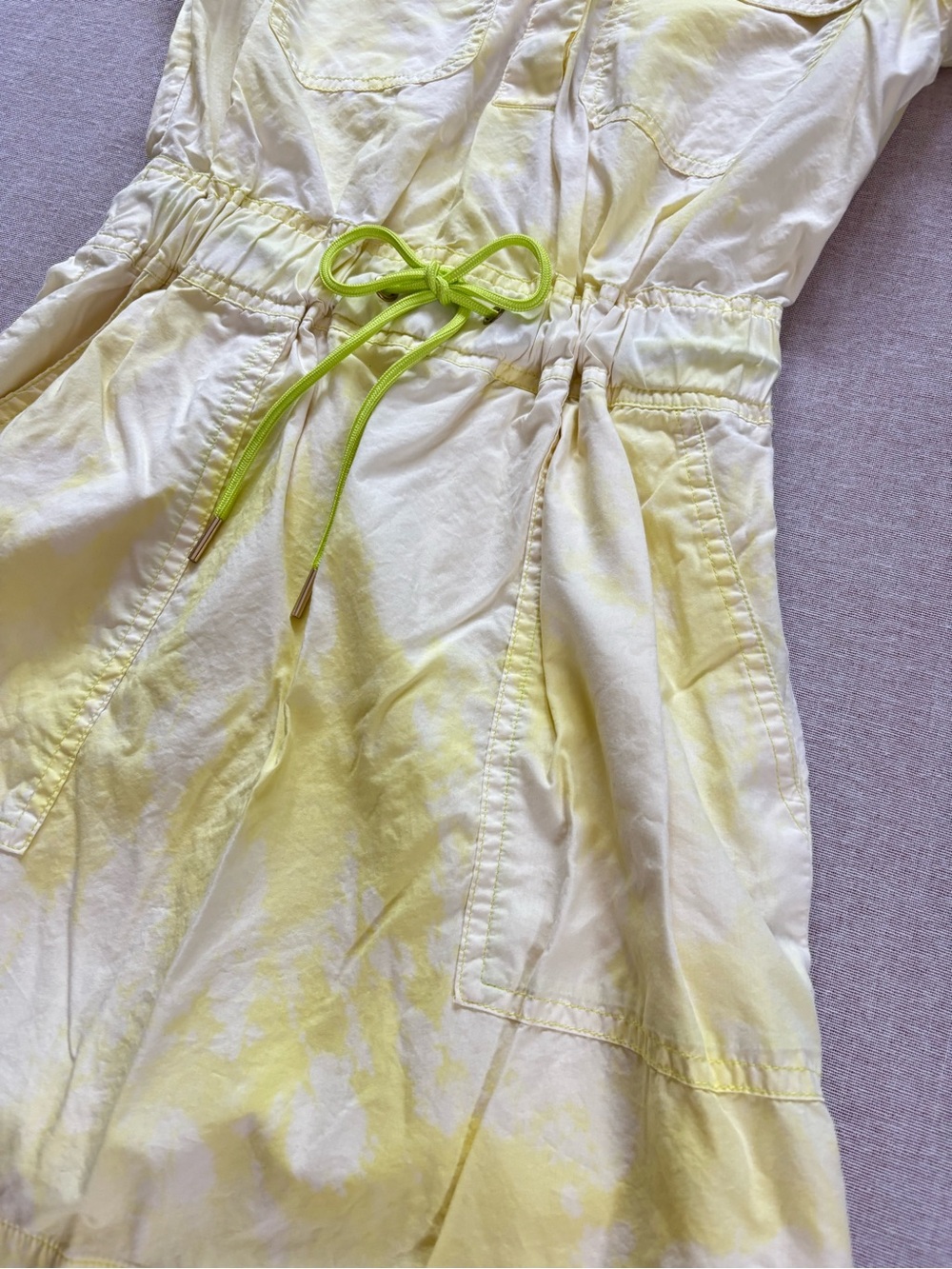 Yellow pastel tie dye festival utility dress Size 2 - Picture 6 of 11